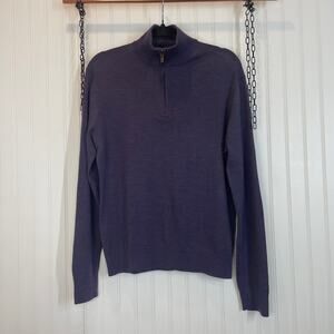 Saks Fifth Avenue Men’s Purple Wool Blend Mock neck Pullover Sweater Size M